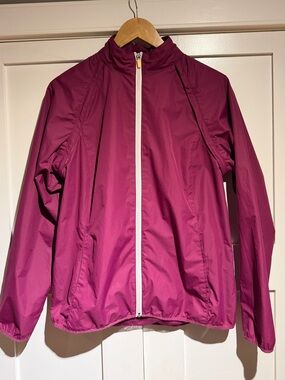 Lady Hogan Convertible Zip-Off Windbreaker Jacket Vest Plum Size M